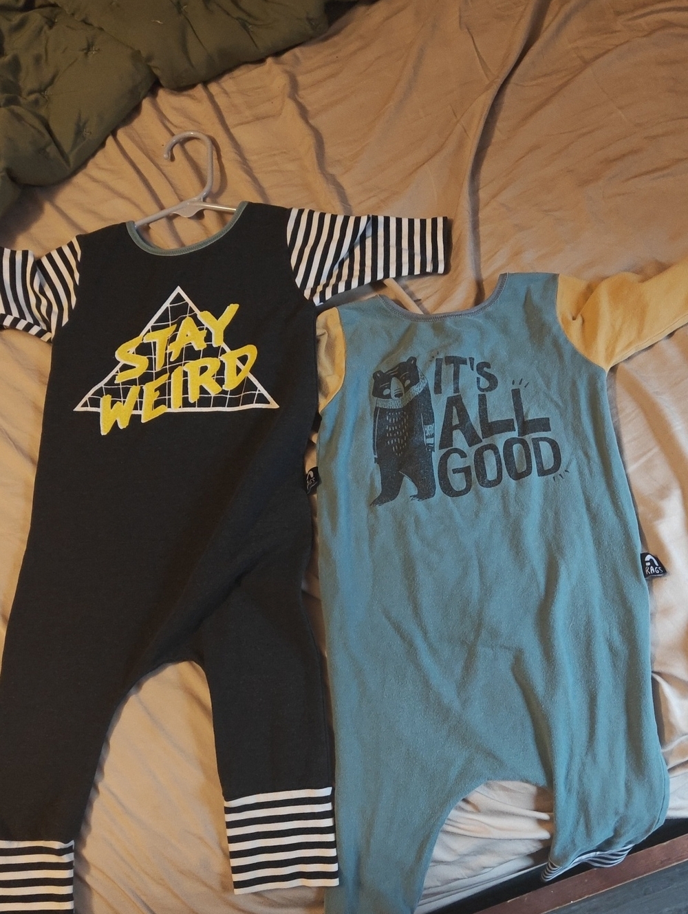 Rags Long Sleeve Rompers. 12-18 Months.